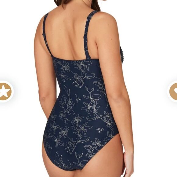 🆕️2023Nip Tuck Garden Line Foil Twist Front Tummy Control One Piece Swim… - Picture 7 of 7